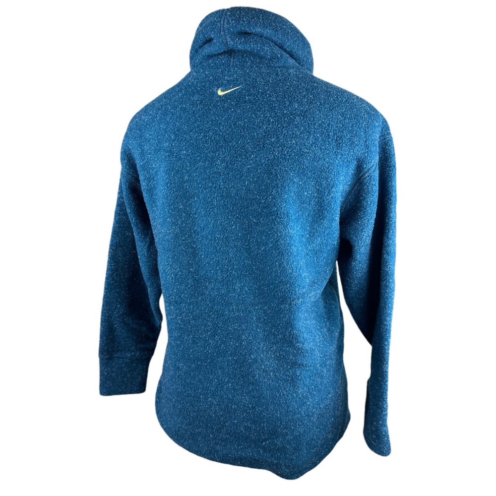 NIKE Fleece Cozy Funnel Cowl Neck Sweatshirt Blue Oversized Pocket Sweater XS - Picture 9 of 16